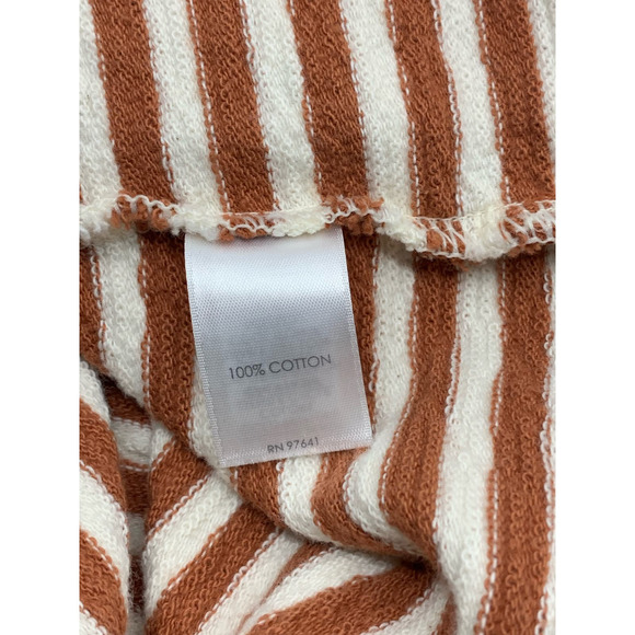 J. Jill Women's Pullover 3/4 Sleeve Square Neck Brown/Cream Striped Top XL - Picture 4 of 8